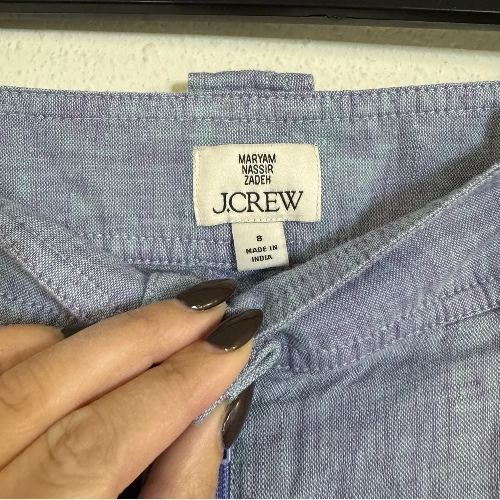 J. Crew X Maryam Nassir Zadeh linen Trouser Blue Purple Dual-tone Pants - Picture 4 of 5